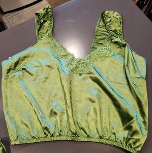 Green silky sleep set